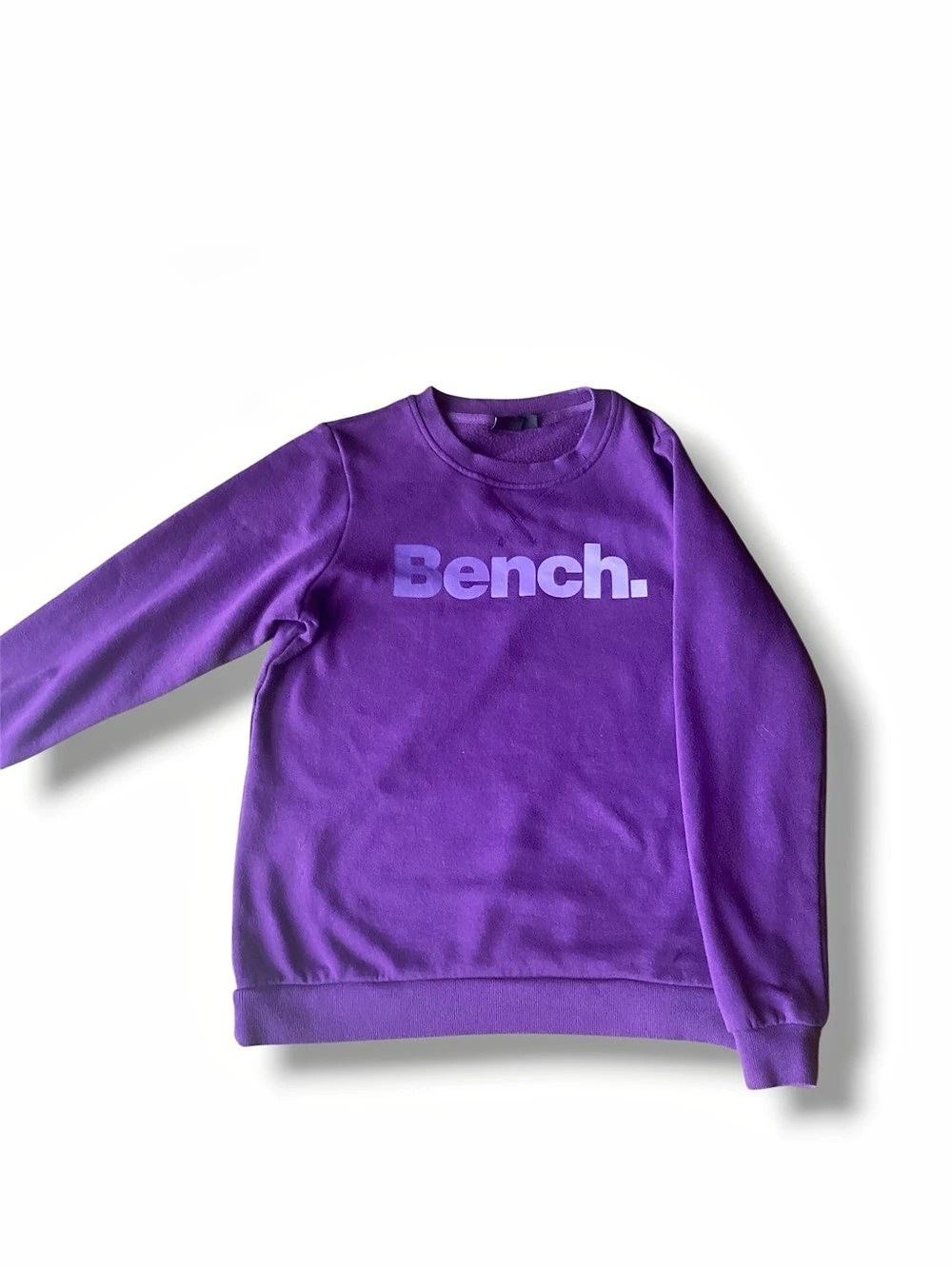 Bench Purple Fleece Logo Crewneck Sweatshirt Size S